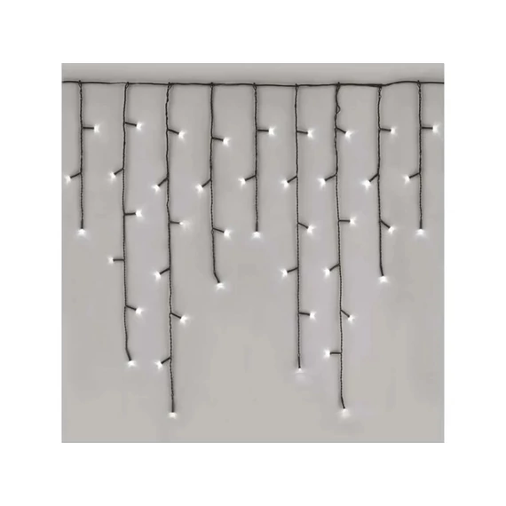 Kültéri LED-es jégcsap fényfüggöny (200 LED/3.6 méter) 8 program, hideg fehér
