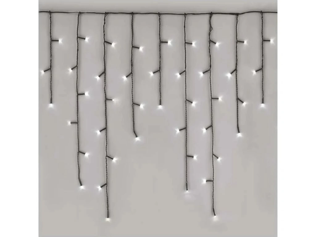 Kültéri LED-es jégcsap fényfüggöny (200 LED/3.6 méter) 8 program, hideg fehér